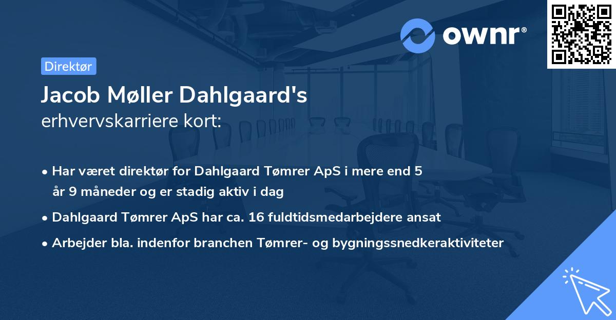 Jacob Møller Dahlgaard's erhvervskarriere kort