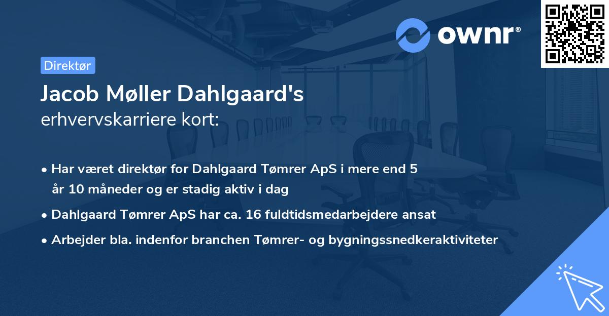 Jacob Møller Dahlgaard's erhvervskarriere kort