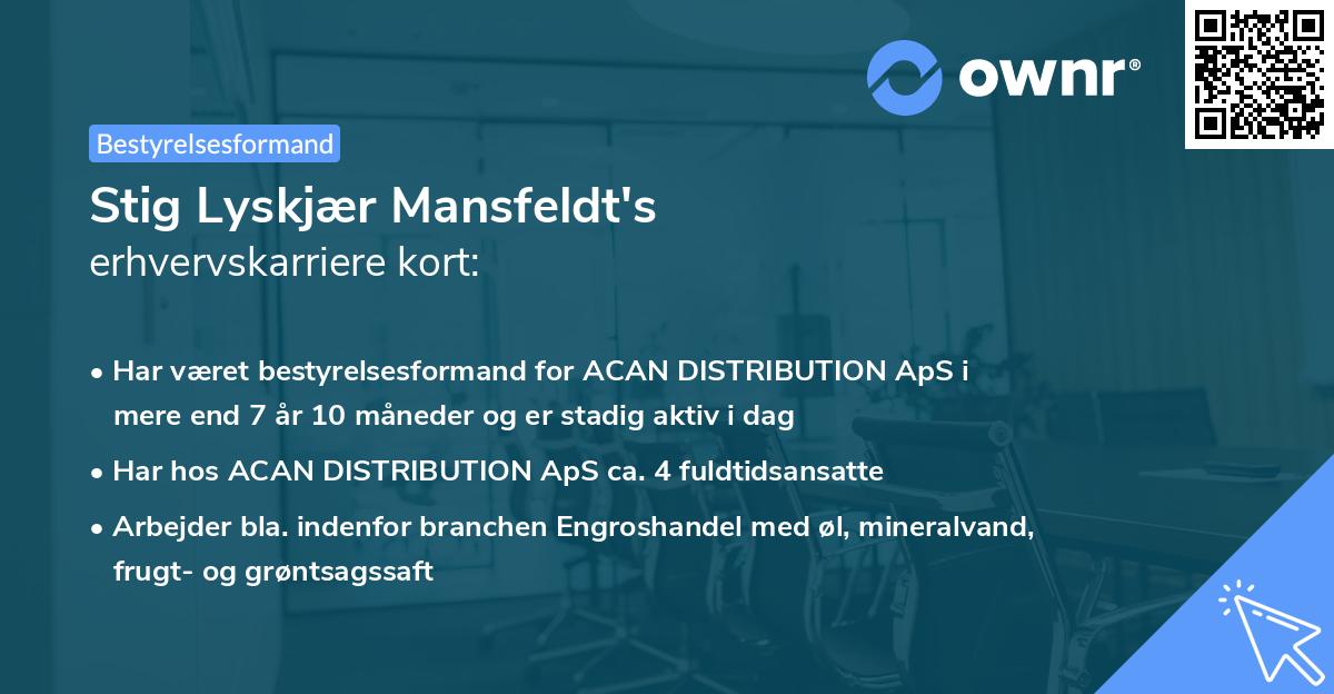 Stig Lyskjær Mansfeldt's erhvervskarriere kort