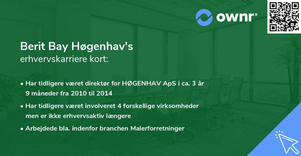 Berit Bay Høgenhav's erhvervskarriere kort
