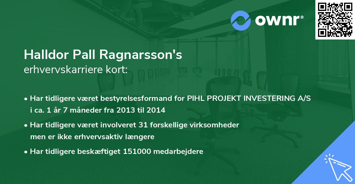 Halldor Pall Ragnarsson's erhvervskarriere kort