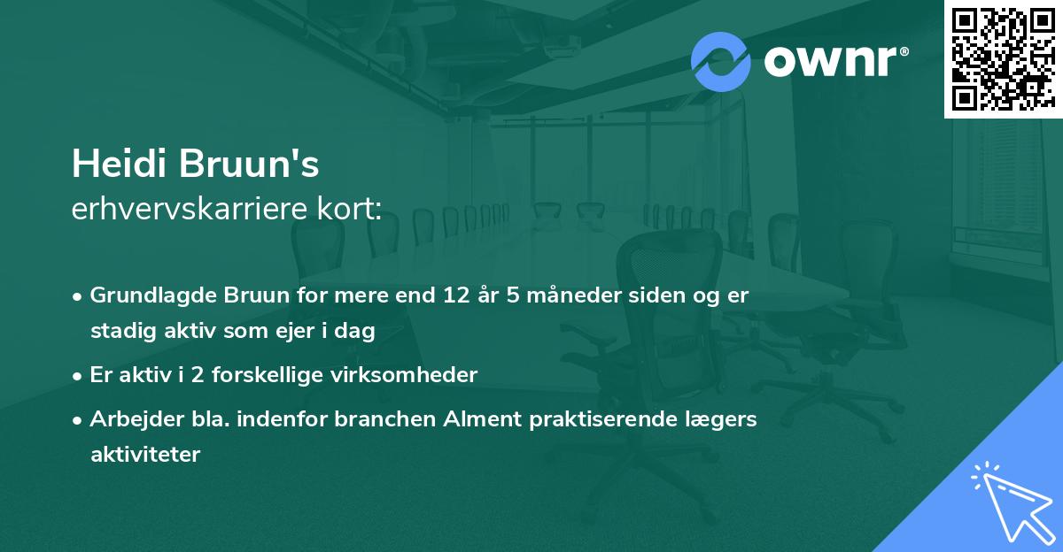 Heidi Bruun's erhvervskarriere kort