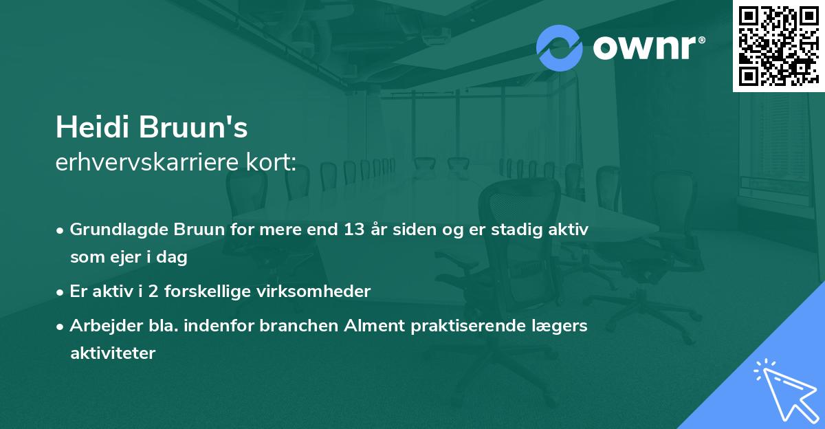 Heidi Bruun's erhvervskarriere kort