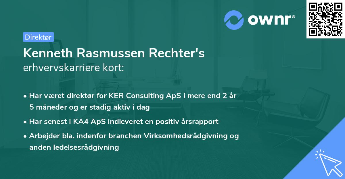 Kenneth Rasmussen Rechter's erhvervskarriere kort