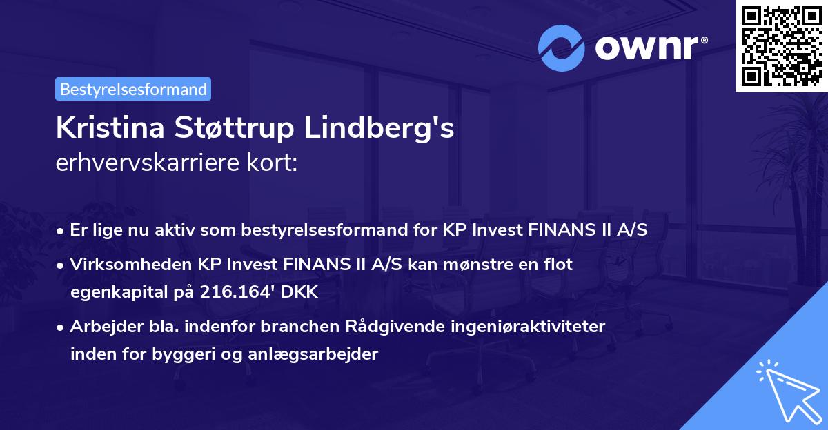 Kristina Støttrup Lindberg's erhvervskarriere kort