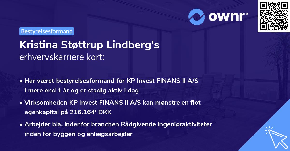 Kristina Støttrup Lindberg's erhvervskarriere kort