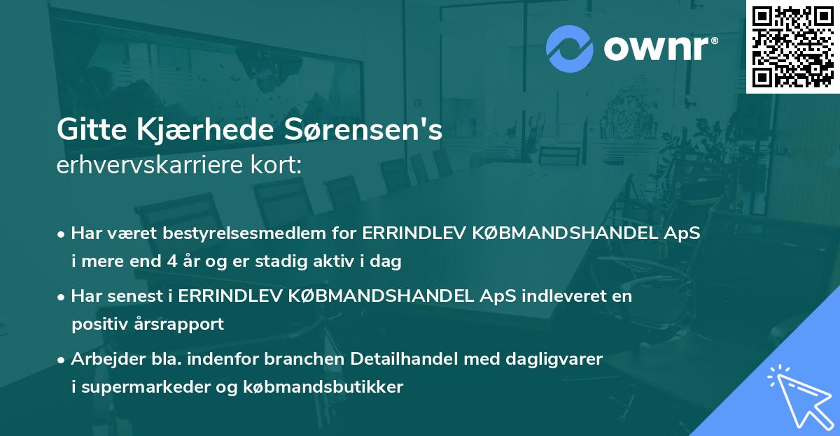 Gitte Kjærhede Sørensen's erhvervskarriere kort