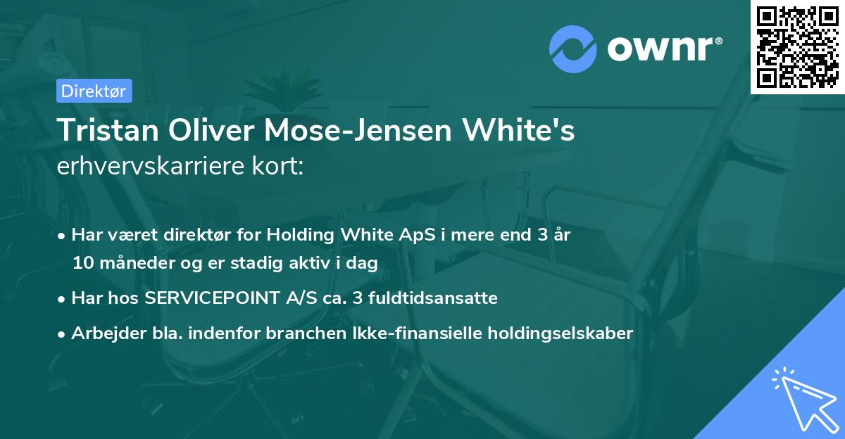Tristan Oliver Mose-Jensen White's erhvervskarriere kort