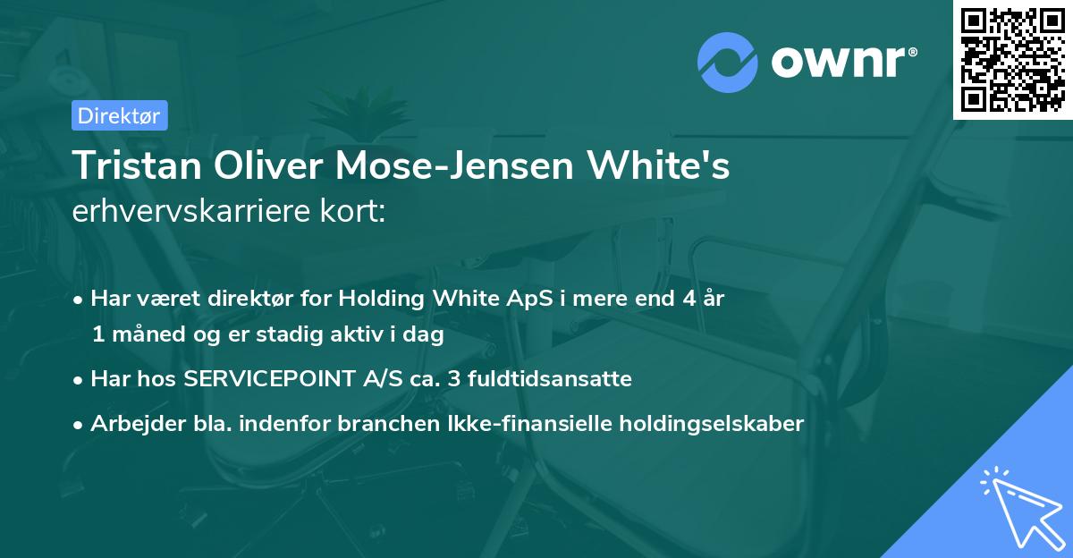 Tristan Oliver Mose-Jensen White's erhvervskarriere kort