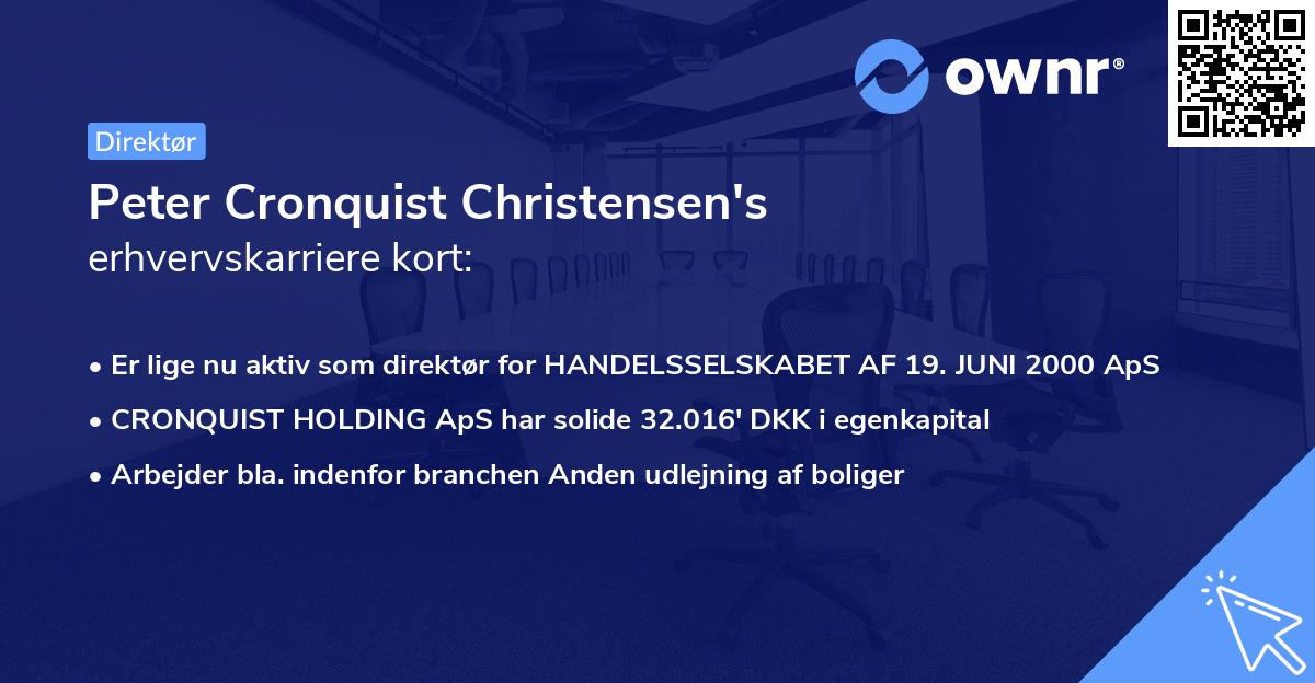 Peter Cronquist Christensen's erhvervskarriere kort