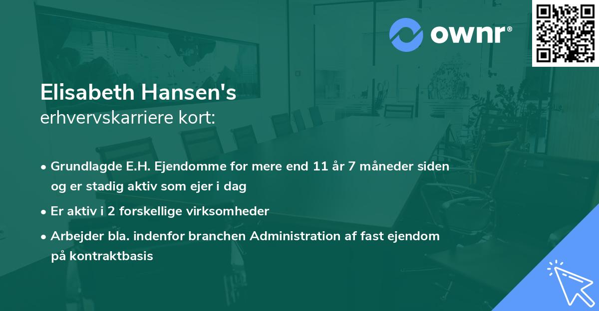 Elisabeth Hansen's erhvervskarriere kort