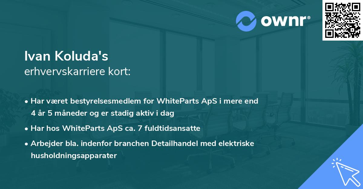 Ivan Koluda's erhvervskarriere kort