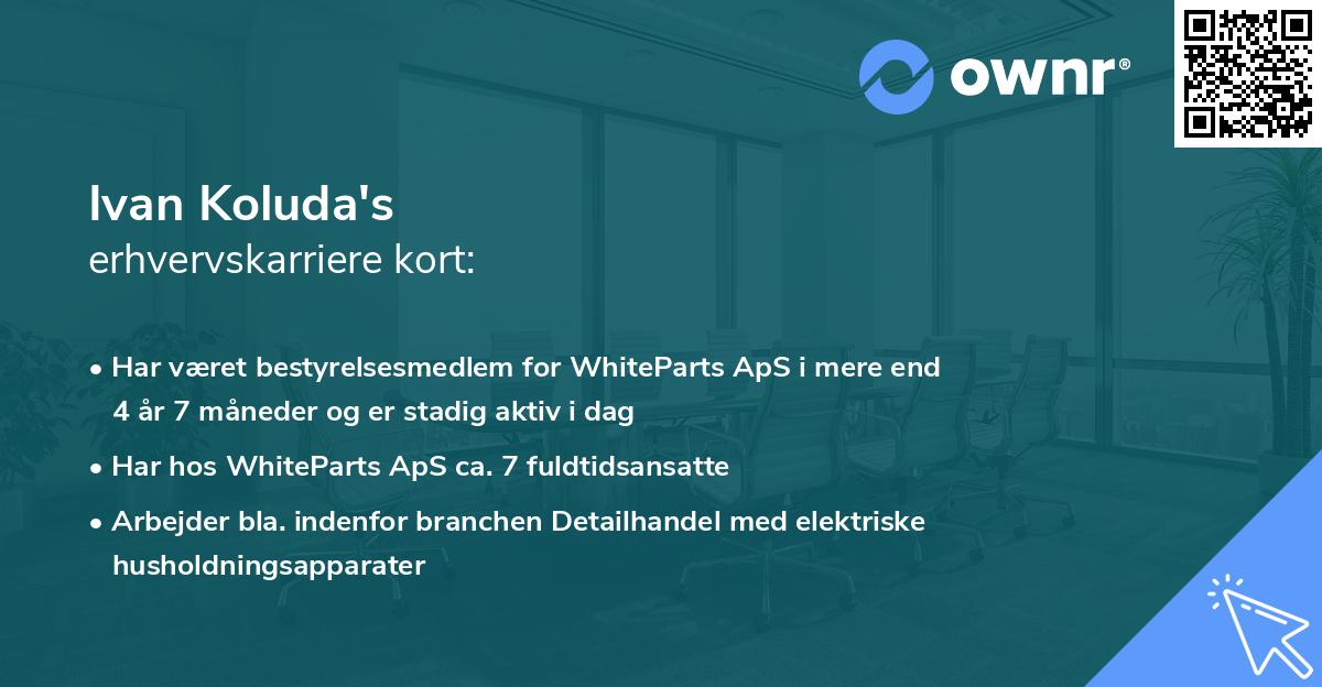 Ivan Koluda's erhvervskarriere kort