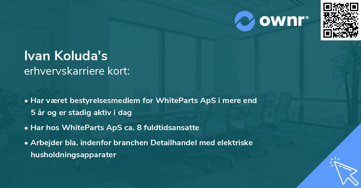 Ivan Koluda's erhvervskarriere kort