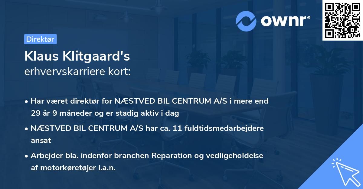 Klaus Klitgaard's erhvervskarriere kort