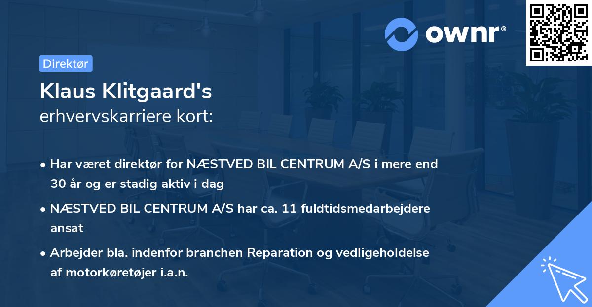 Klaus Klitgaard's erhvervskarriere kort