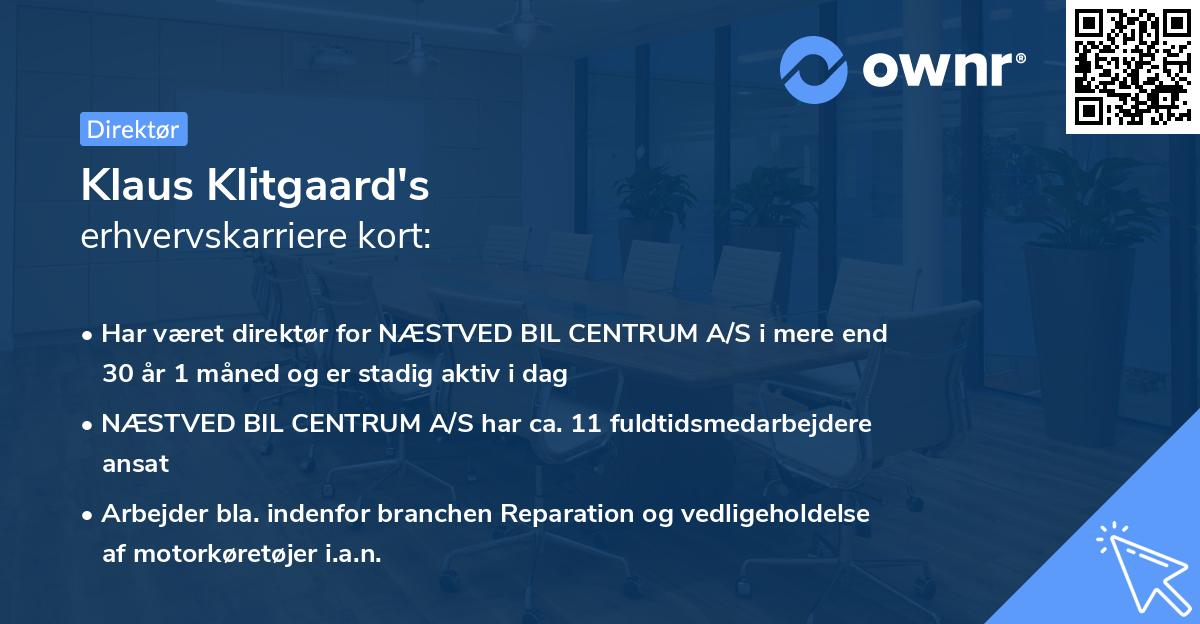 Klaus Klitgaard's erhvervskarriere kort