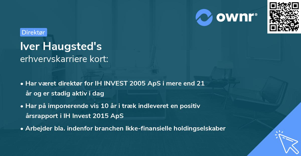 Iver Haugsted's erhvervskarriere kort