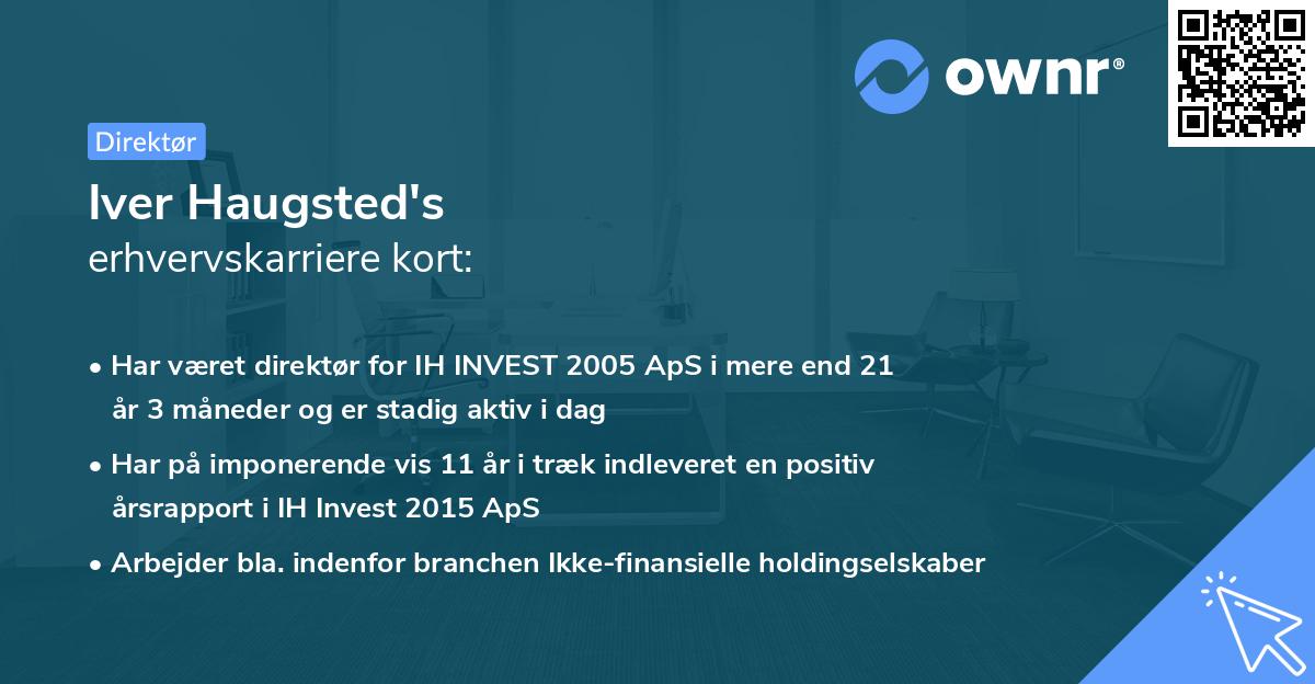 Iver Haugsted's erhvervskarriere kort