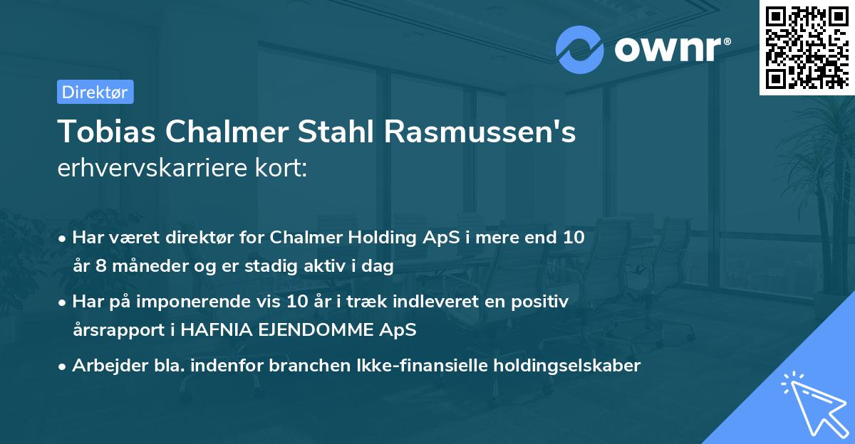 Tobias Chalmer Stahl Rasmussen's erhvervskarriere kort