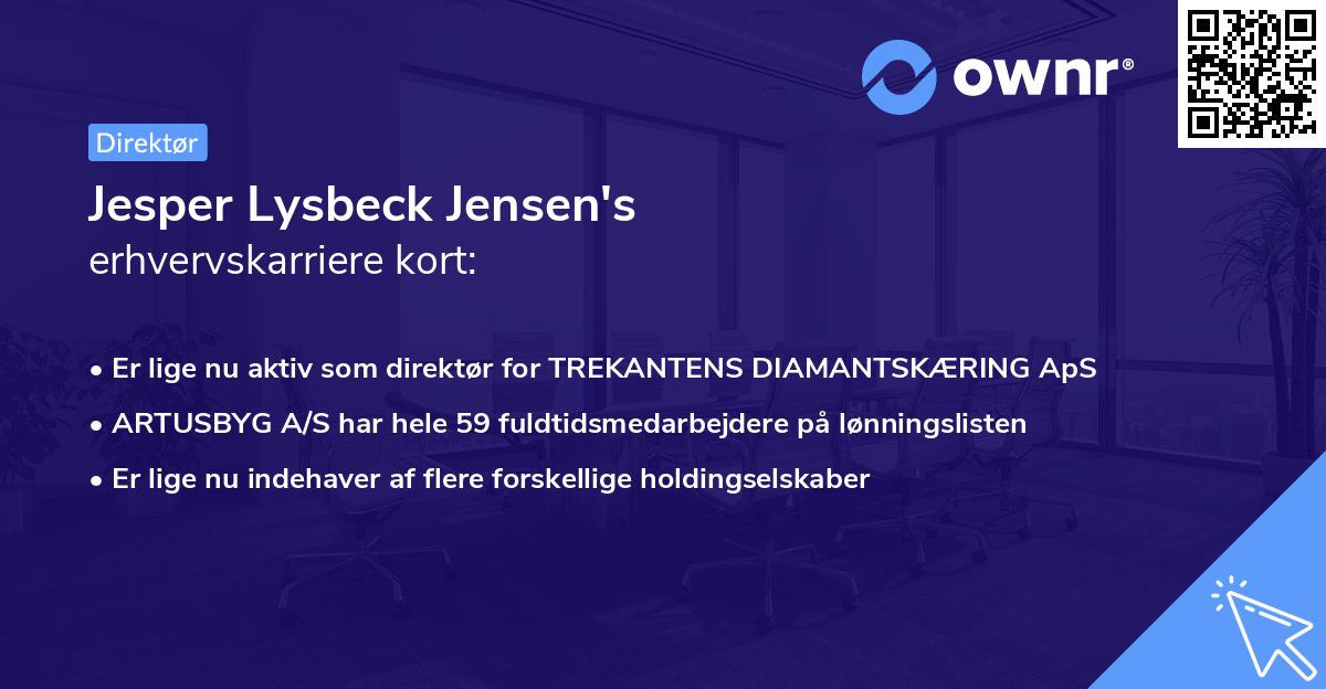 Jesper Lysbeck Jensen's erhvervskarriere kort