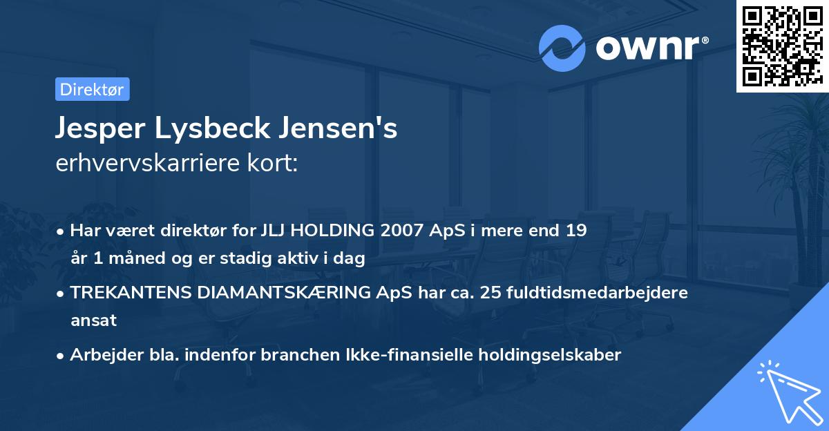 Jesper Lysbeck Jensen's erhvervskarriere kort