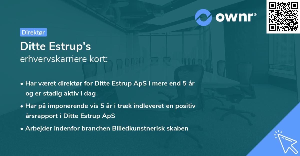 Ditte Estrup's erhvervskarriere kort