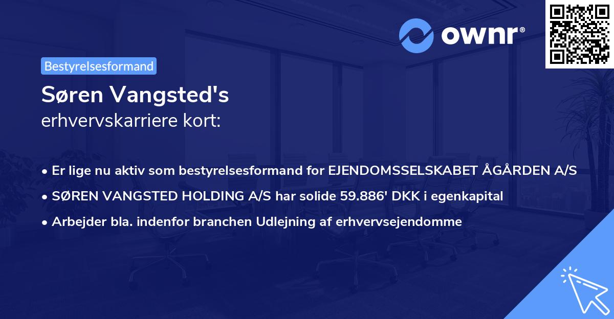 Søren Vangsted's erhvervskarriere kort