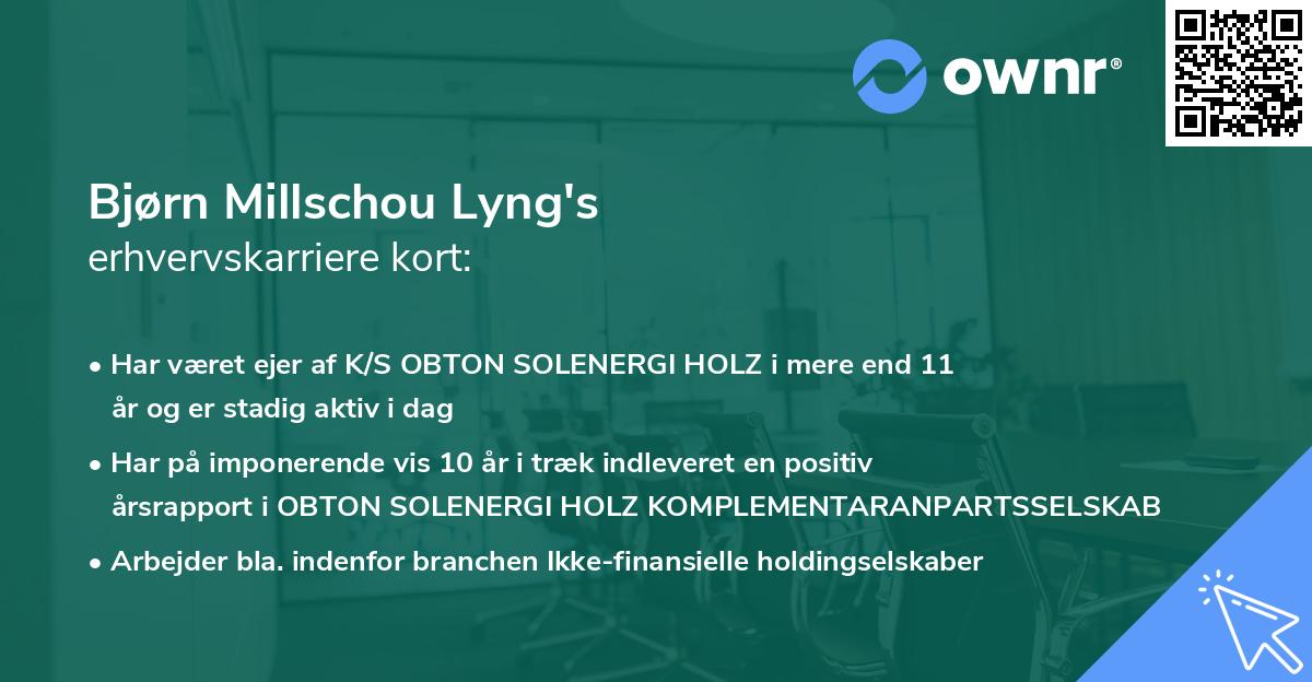Bjørn Millschou Lyng's erhvervskarriere kort