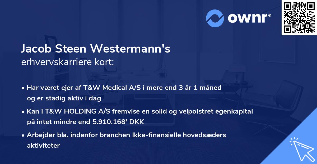 Jacob Steen Westermann's erhvervskarriere kort