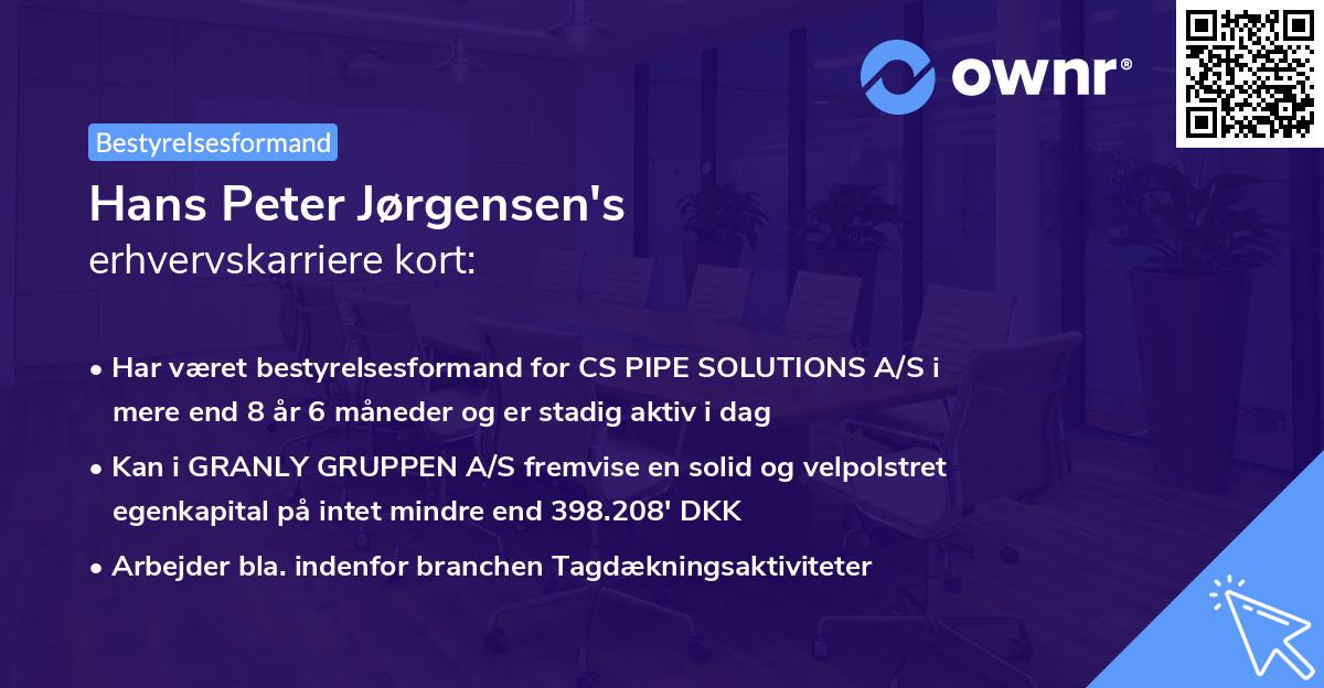 Hans Peter Jørgensen's erhvervskarriere kort