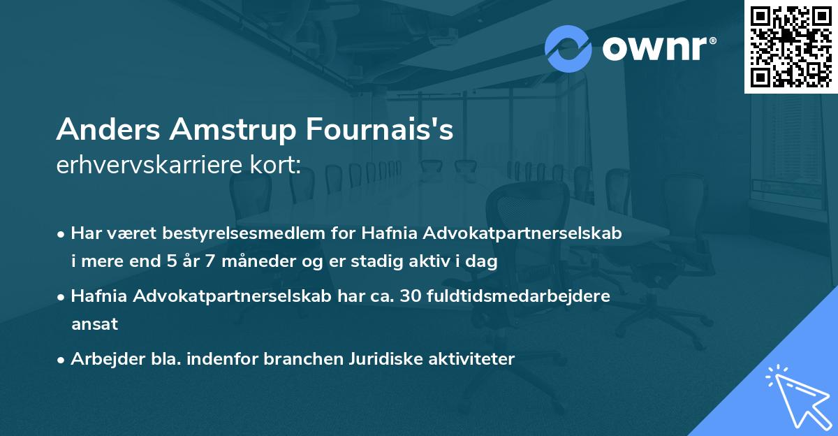 Anders Amstrup Fournais's erhvervskarriere kort