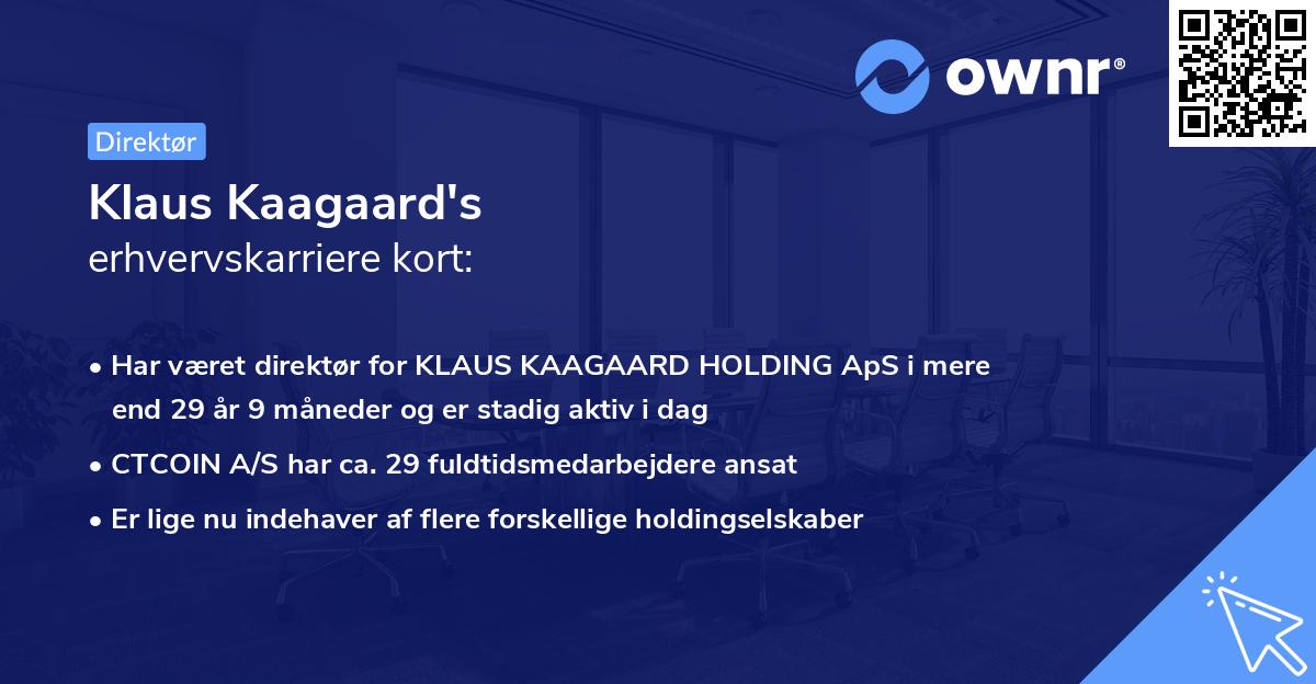 Klaus Kaagaard's erhvervskarriere kort