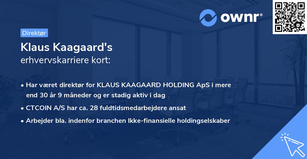 Klaus Kaagaard's erhvervskarriere kort