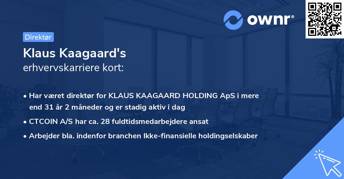Klaus Kaagaard's erhvervskarriere kort