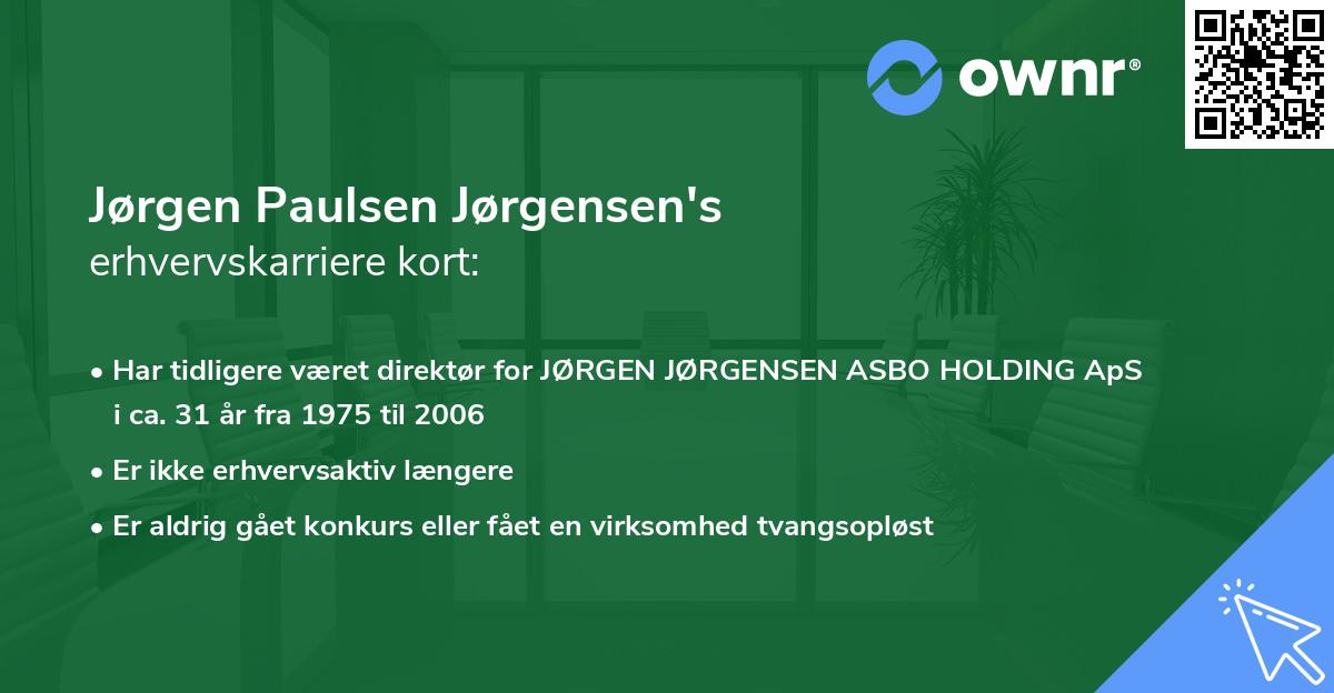 Jørgen Paulsen Jørgensen's erhvervskarriere kort