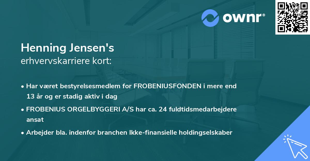 Henning Jensen's erhvervskarriere kort