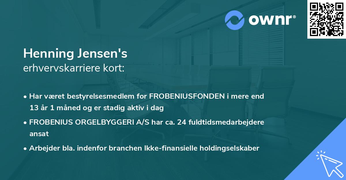 Henning Jensen's erhvervskarriere kort