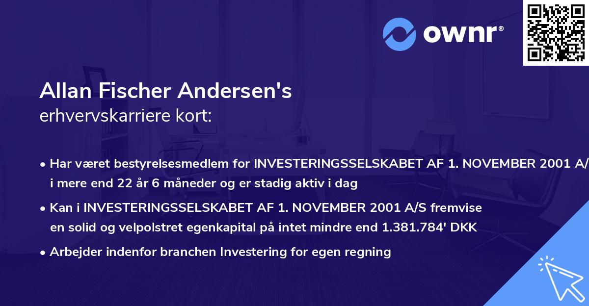 Allan Fischer Andersen's erhvervskarriere kort