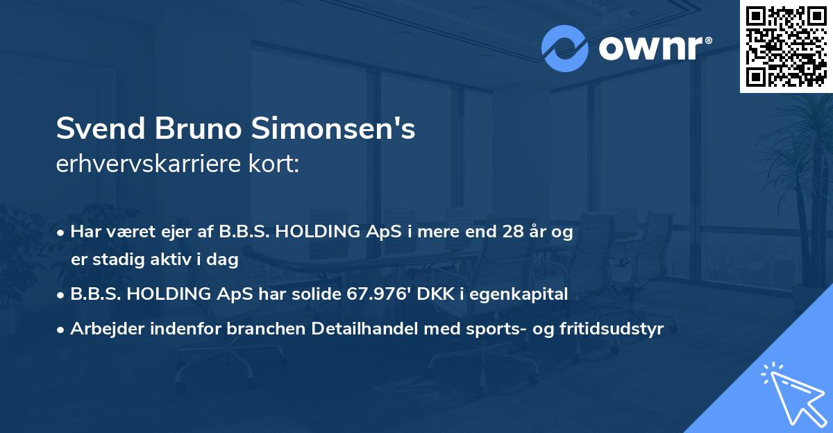 Svend Bruno Simonsen's erhvervskarriere kort