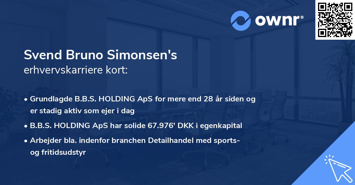 Svend Bruno Simonsen's erhvervskarriere kort