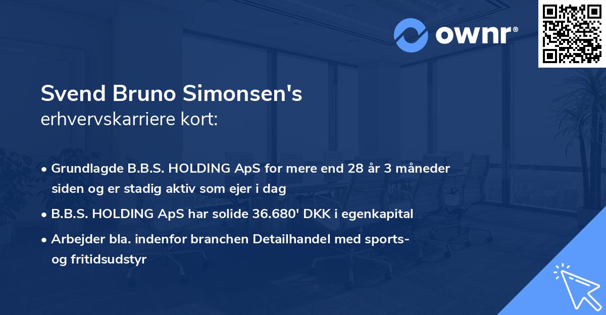 Svend Bruno Simonsen's erhvervskarriere kort