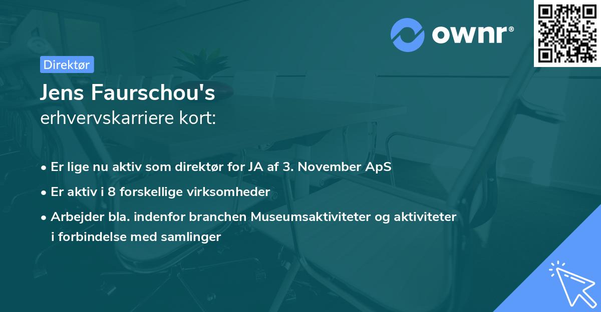 Jens Faurschou's erhvervskarriere kort