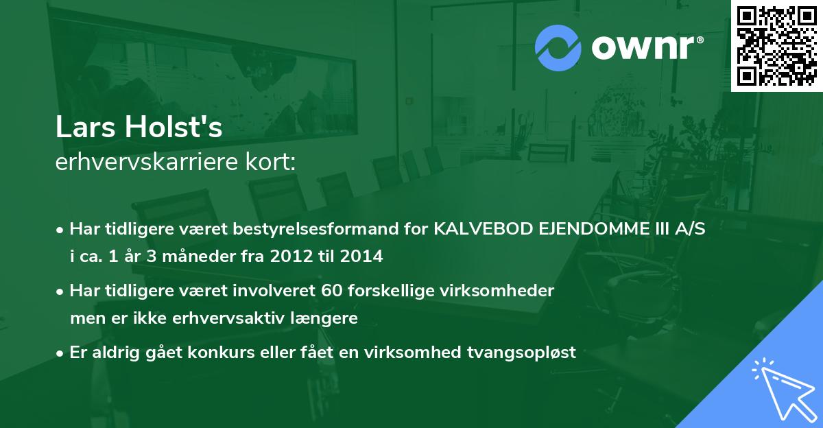 Lars Holst's erhvervskarriere kort