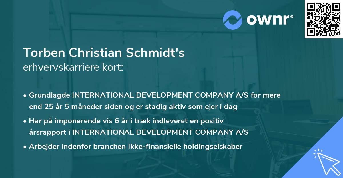 Torben Christian Schmidt's erhvervskarriere kort