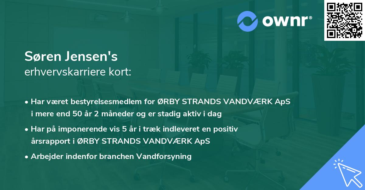 Søren Jensen's erhvervskarriere kort