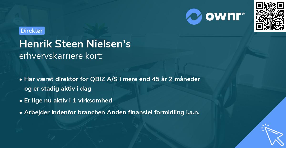 Henrik Steen Nielsen's erhvervskarriere kort