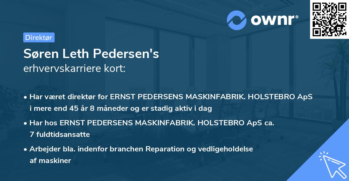 Søren Leth Pedersen's erhvervskarriere kort