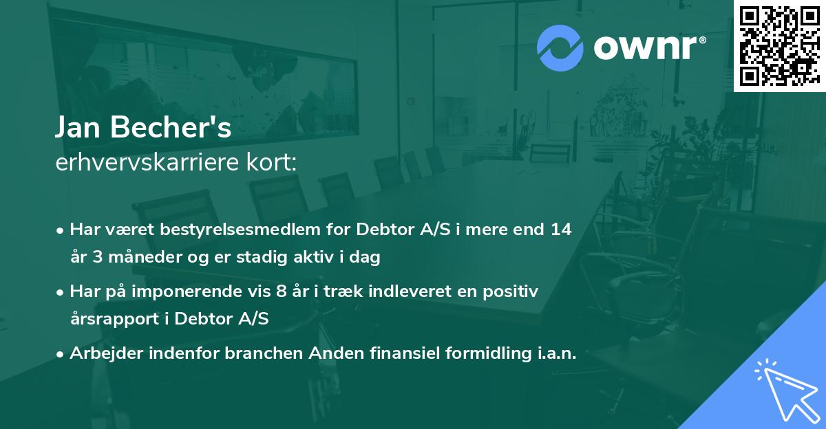 Jan Becher's erhvervskarriere kort