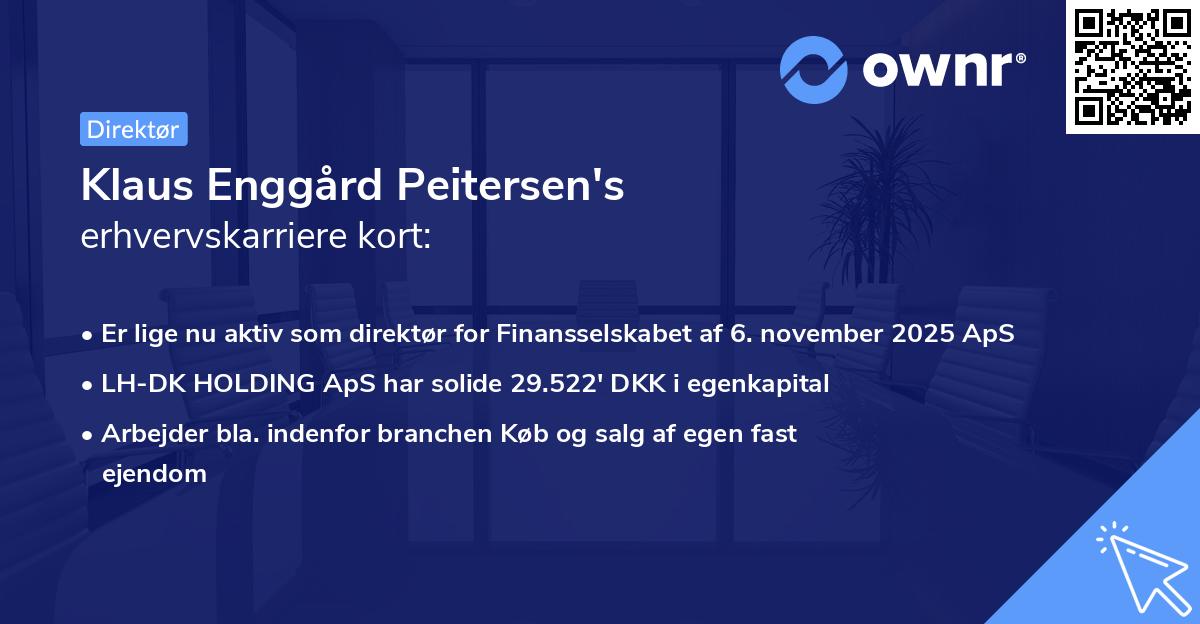 Klaus Enggård Peitersen's erhvervskarriere kort